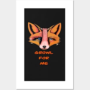 GROWL FOR ME BLUE EYED FOX CUTE Posters and Art